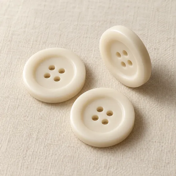 Ivory matte resin four-hole buttons
