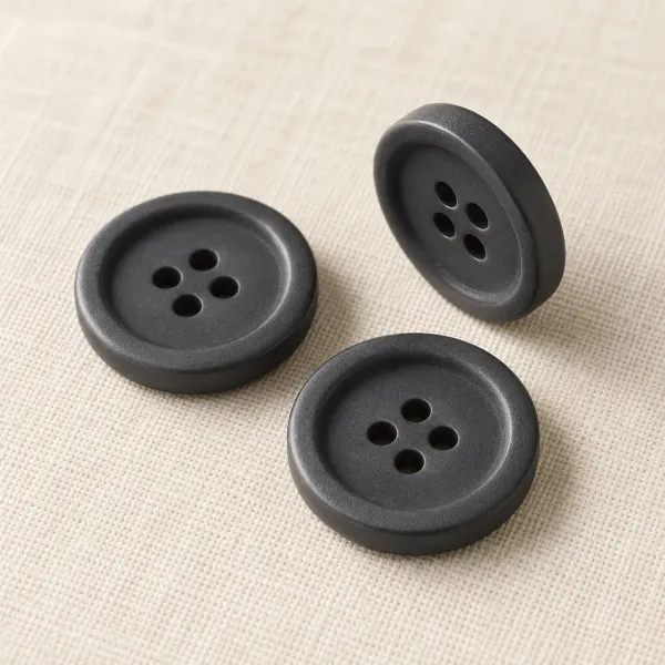 Charcoal matte resin four-hole buttons