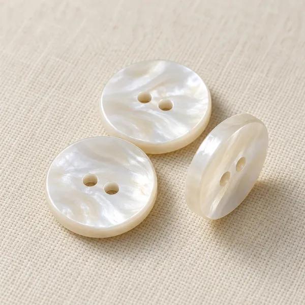 Pearl white pearlescent shirt buttons
