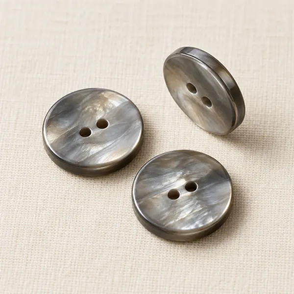 Smoky grey pearlescent shirt buttons