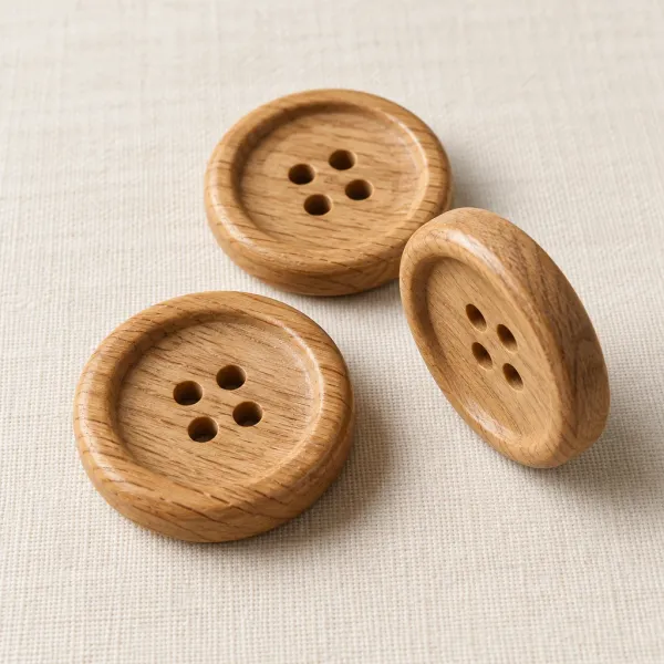 Light oak natural wood buttons
