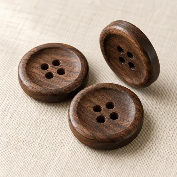 Dark walnut natural wood buttons