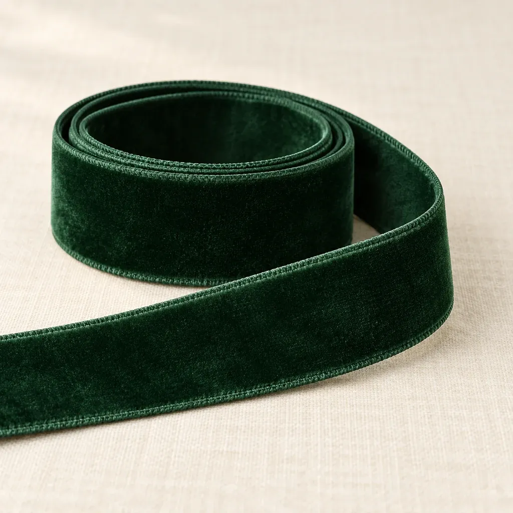 Forest green velvet ribbon