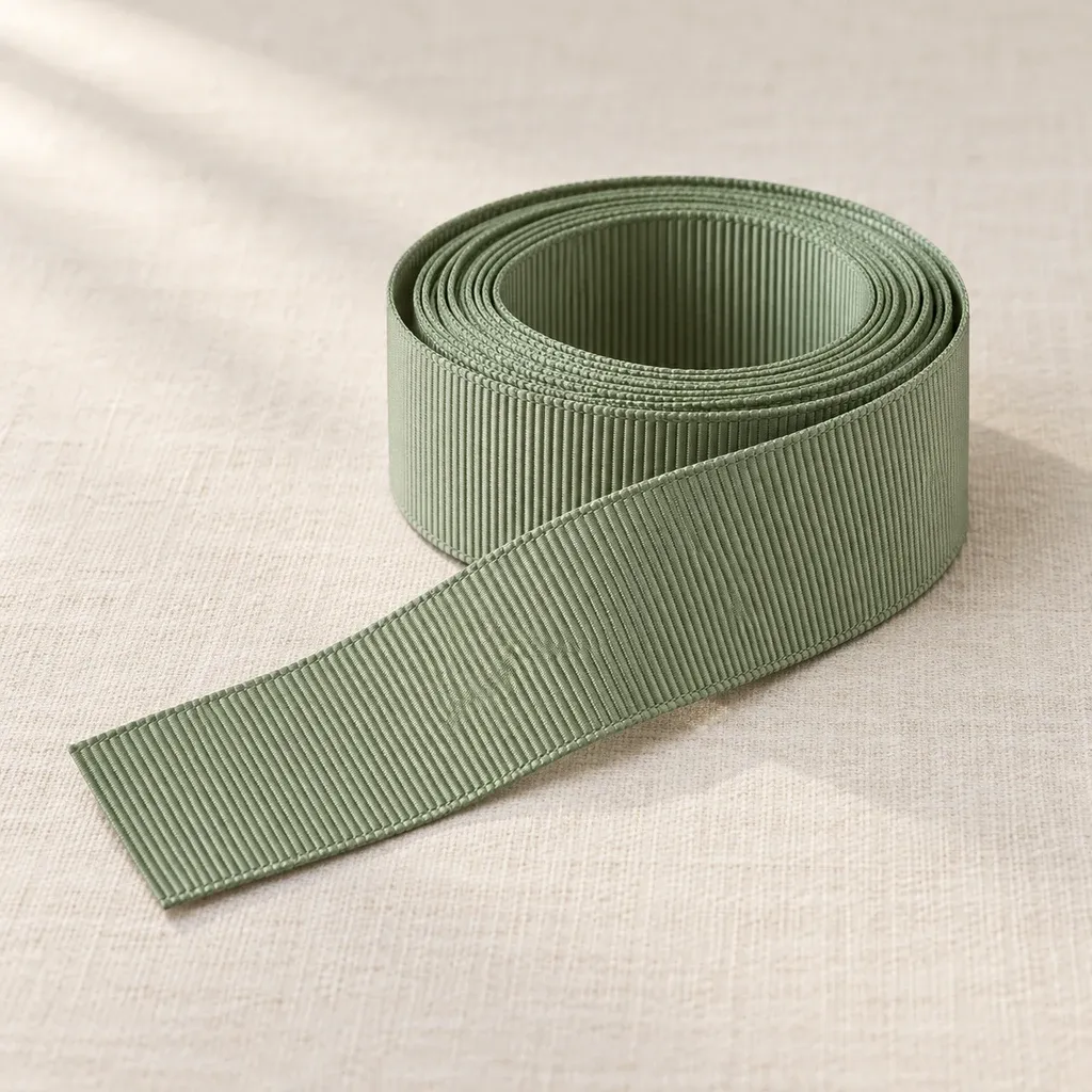 Sage green grosgrain ribbon