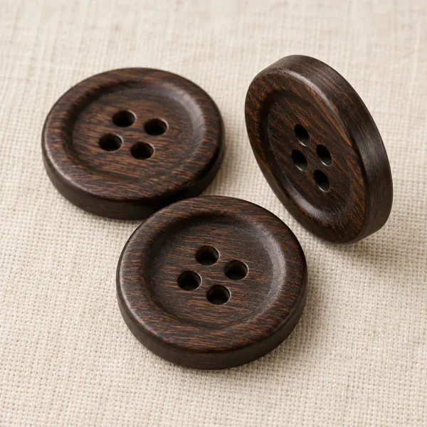 Dark natural wood buttons