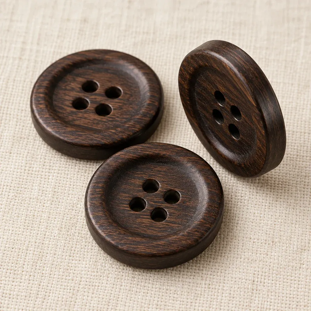 Dark natural wood buttons